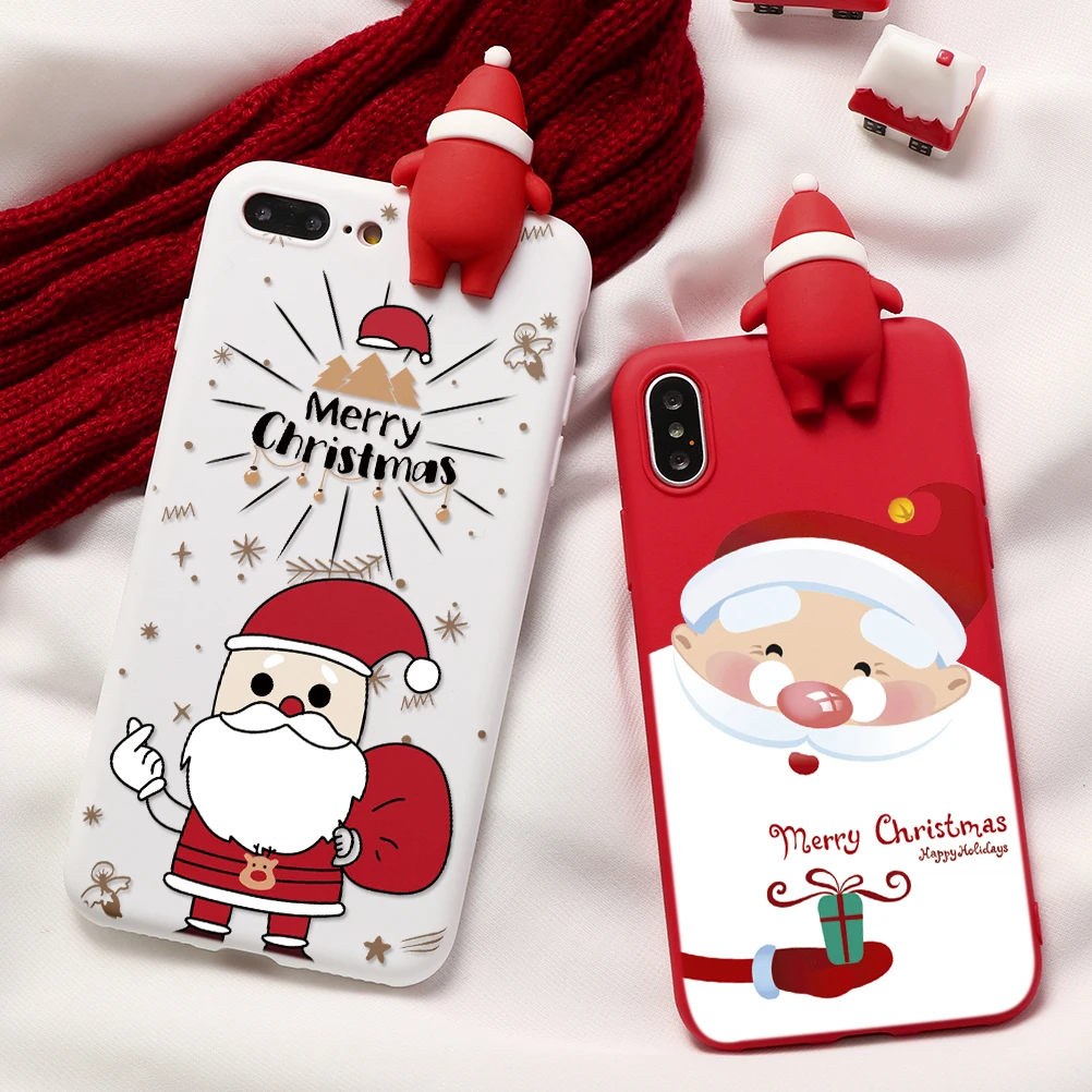 

Merry Christmas Snowman Cartoon Soft TPU Matte Phone Cases For One Plus 7 5T 6T 6 Case For OnePlus 6 Back Cover Deer Santa Claus