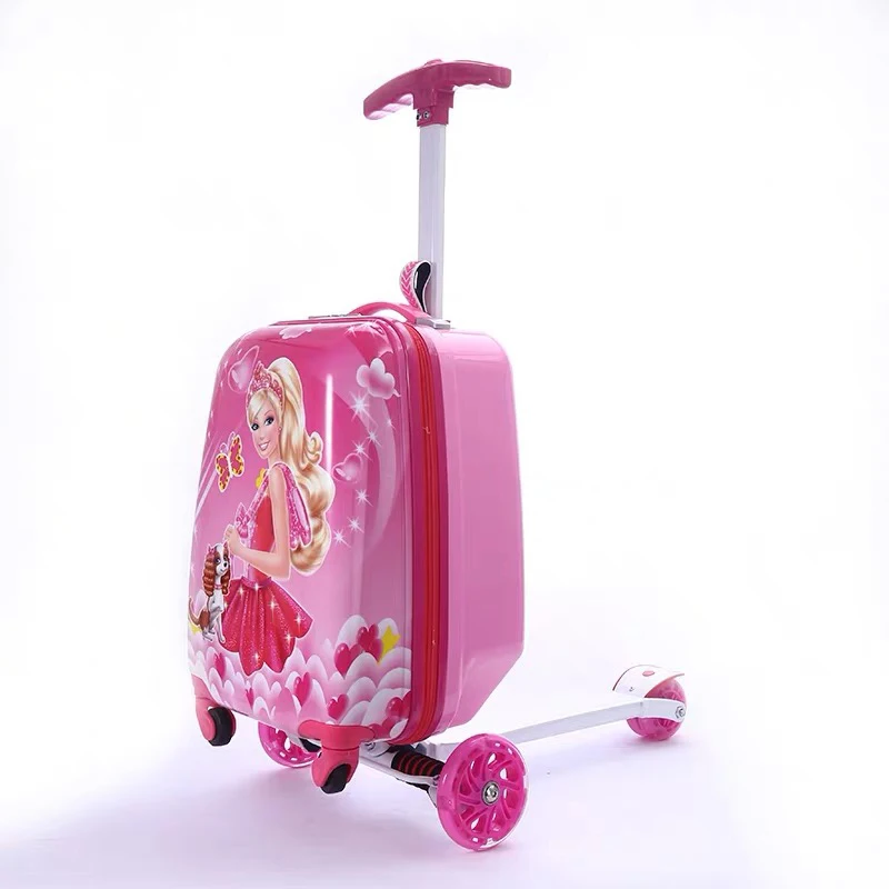 Children suitcase Дорожный чемодан на колесиках, подарок для ребенка, чемодан для скутера, сумка для катания на колесиках для скейтборда, сумка для ленивого багажа для детей, мультяшный чемодан на колесиках - Цвет: Children suitcase