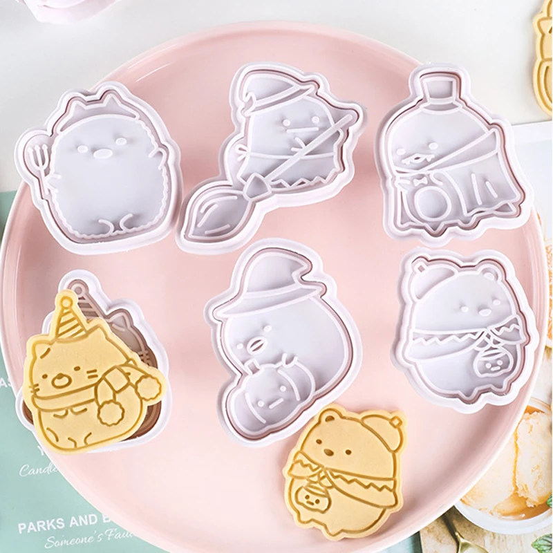 3pcs Christmas Cookie Stamp Biscuit Cutter Mold Baking Cake Decor DIY Mould Tool 