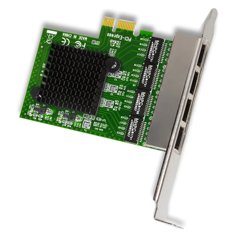 Сетевые карты 4 Порты и разъёмы Gigabit Ethernet 10/100/1000M PCI E Express 4X сетевой адаптер для