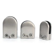 Glass Clamps 4/8PCS Stainless Steel Glass Clamps Adjustable Glass Bracket Flat Back for Balustrade Staircase Handrail JA