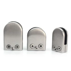 Glass Clamps 4/8PCS Stainless Steel Glass Clamps Adjustable Glass Bracket Flat Back for Balustrade Staircase Handrail JA