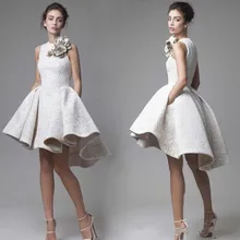 Платья для выпускного бала с высоким воротником и кружевными цветами, Элегантные Короткие коктейльные платья