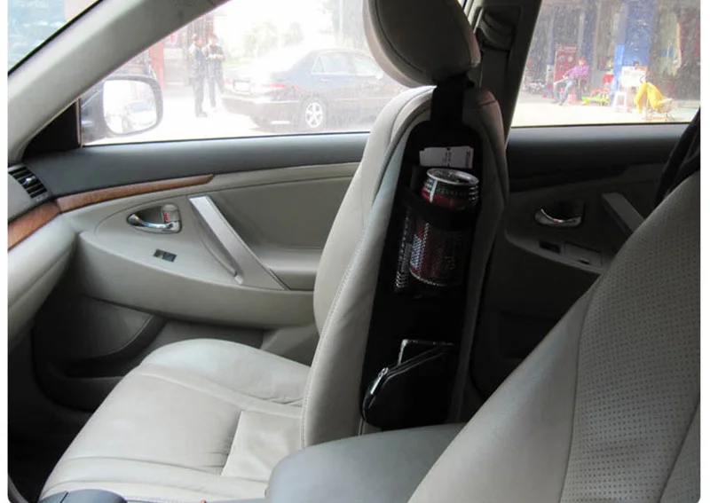 Автомобильное кресло, Боковая Сумка для хранения мобильных телефонов, держатель для бутылки с напитком, для укладки, многокарманная Сетчатая Сумка, автомобильные аксессуары