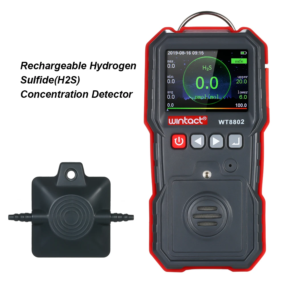 

Wintact High Precision Hydrogen Sulfide Meter Professional Portable Hydrogen Sulfide(H2S) Concentration Detector LCD Display