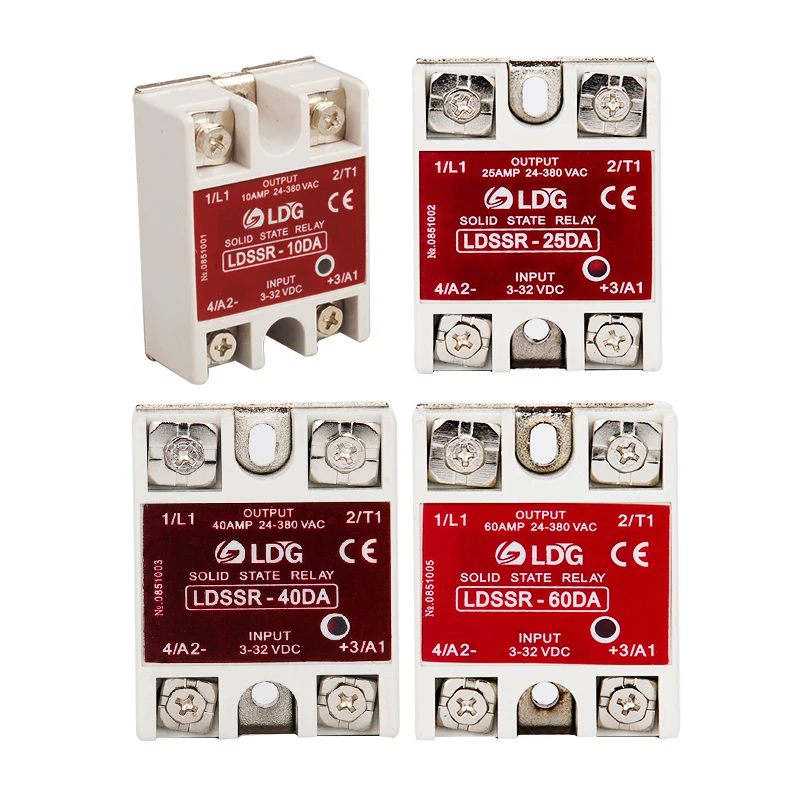 SSR-10AA/25AA/40AA 10 шт. Однофазное твердотельное реле SSR AC Input80-250VAC Output24-380VAC модуль реле Switch10A 25A 40A