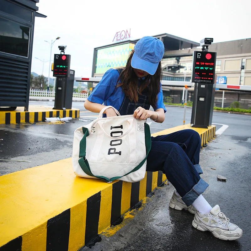 

Autumn And Winter New Style Ol Commuting Canvas Bag Fashion Locomotive Shoulder Bag Printed Crossover Shoulder Bag/hand Bag Larg