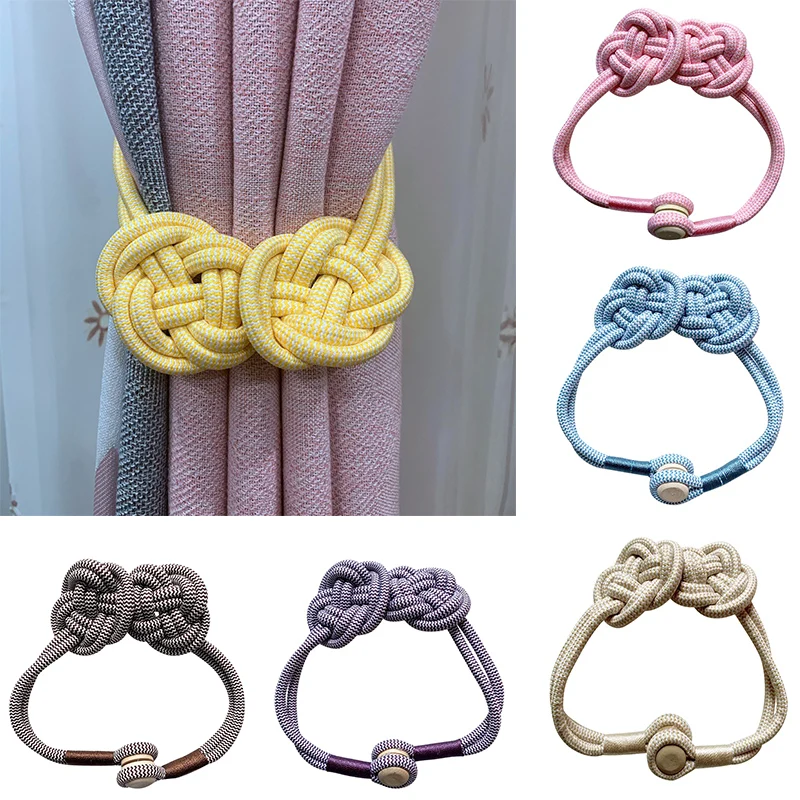 

1Pcs Chinese Knots Home Curtain Tiebacks Organizer Classical Magnetic Curtain Tie Buckle Holdback Curtain Holder Decoration,