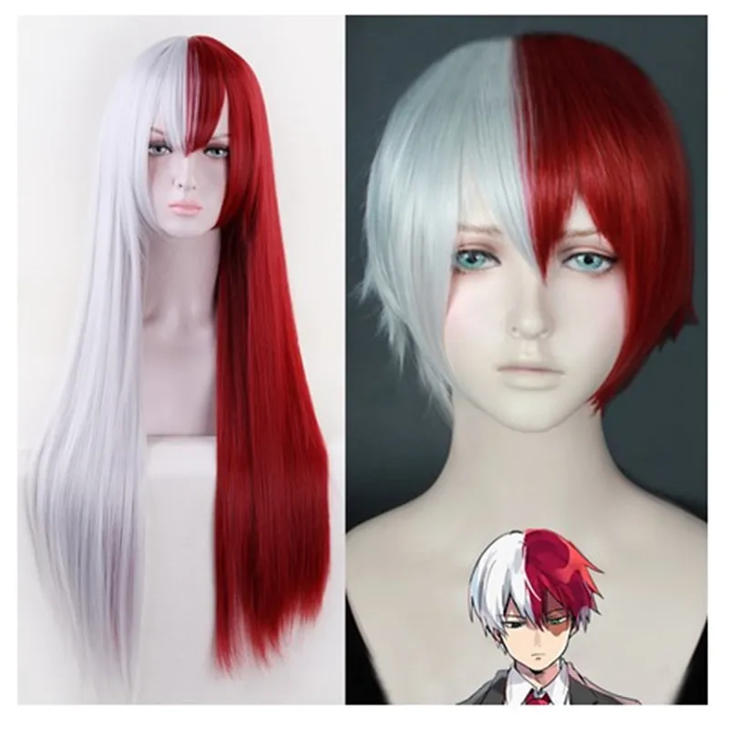 Мой Boku no Hero Academy шото Тодороки Shouto короткий серебряный белый и красный
