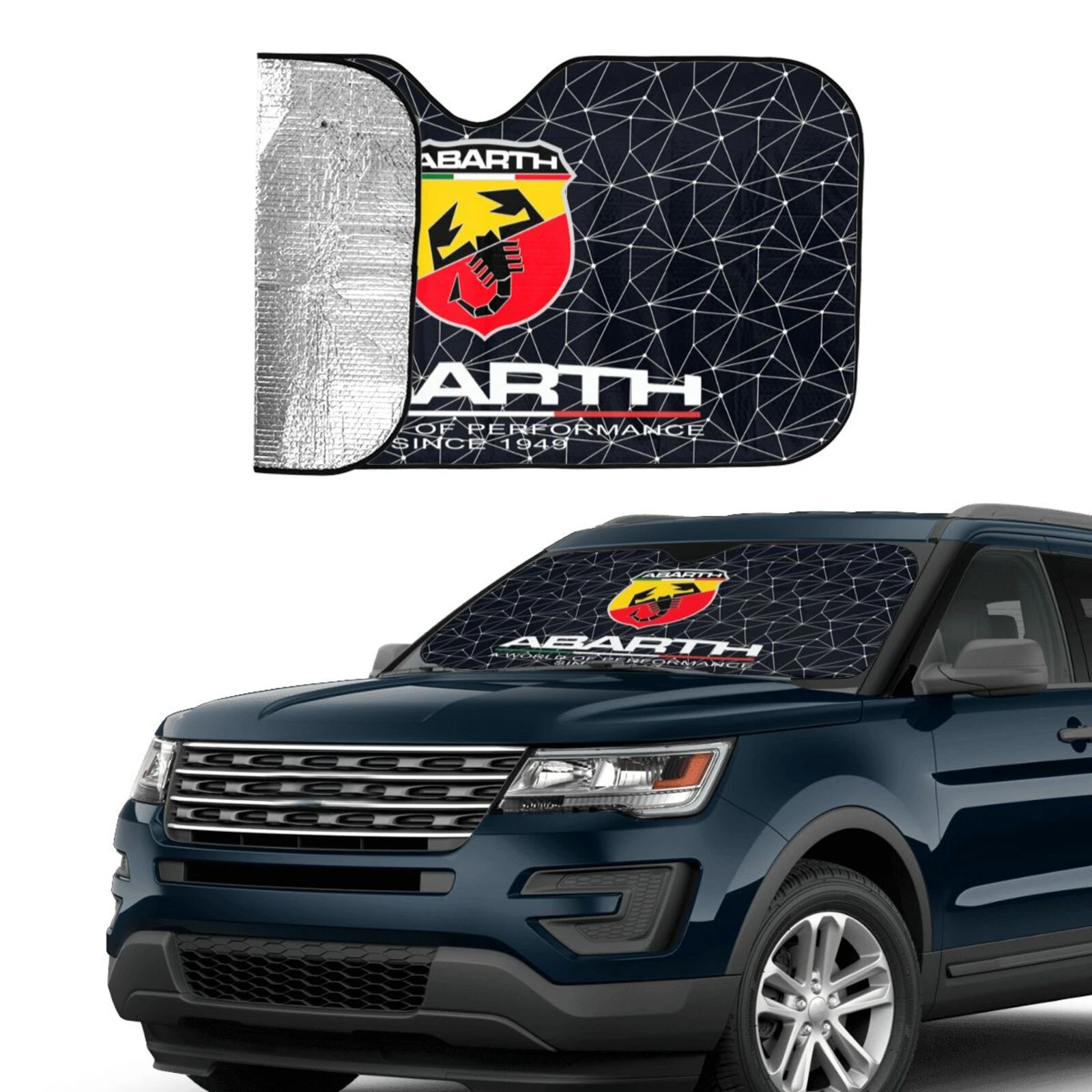 Custom Cool Abarth Logo Car Sun Shades Front Custom Printing Car