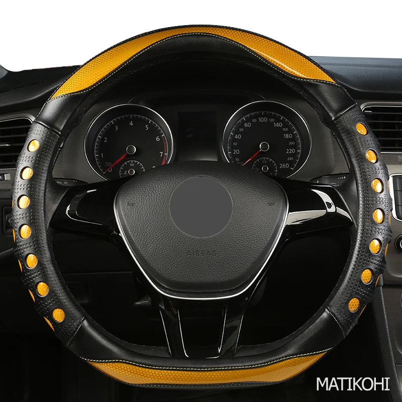 MATIKOHI Carbon Fiber Leather Car Steering Wheel Cover For Lexus is250