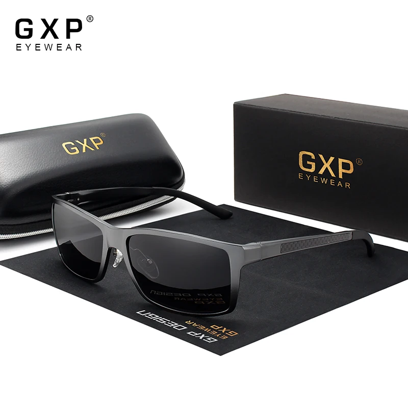 Мужские солнцезащитные очки GXP поляризационные квадратные из алюминиево