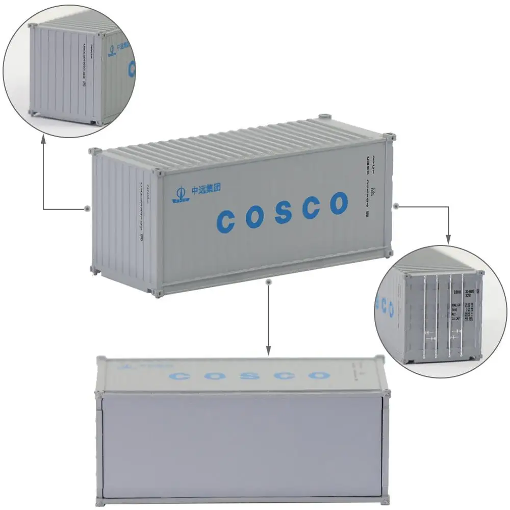 2шт 20ft контейнер контейнер с магнитом грузовые автомобили N Масштаб модели поезда Лот C15007 железнодорожное моделирование - Цвет: COSCO