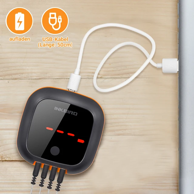 Inkbird Ibt-4Xs Digitális Forgási Képernyő Bbq Hús Főzési Hőmérő Bluetooth Csatlakoztassa A Mágneses Kialakítást És 2/4 Szondát - Image 4