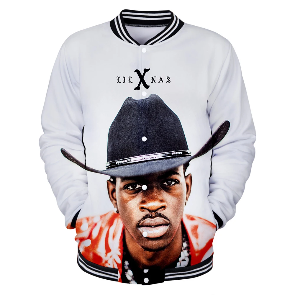 3D Новинка Lil Nas X harajuku бейсбольная куртка свитшоты для женщин/мужчин зимние повседневные толстовки KPOP колледж Стиль Большой размер 4XL