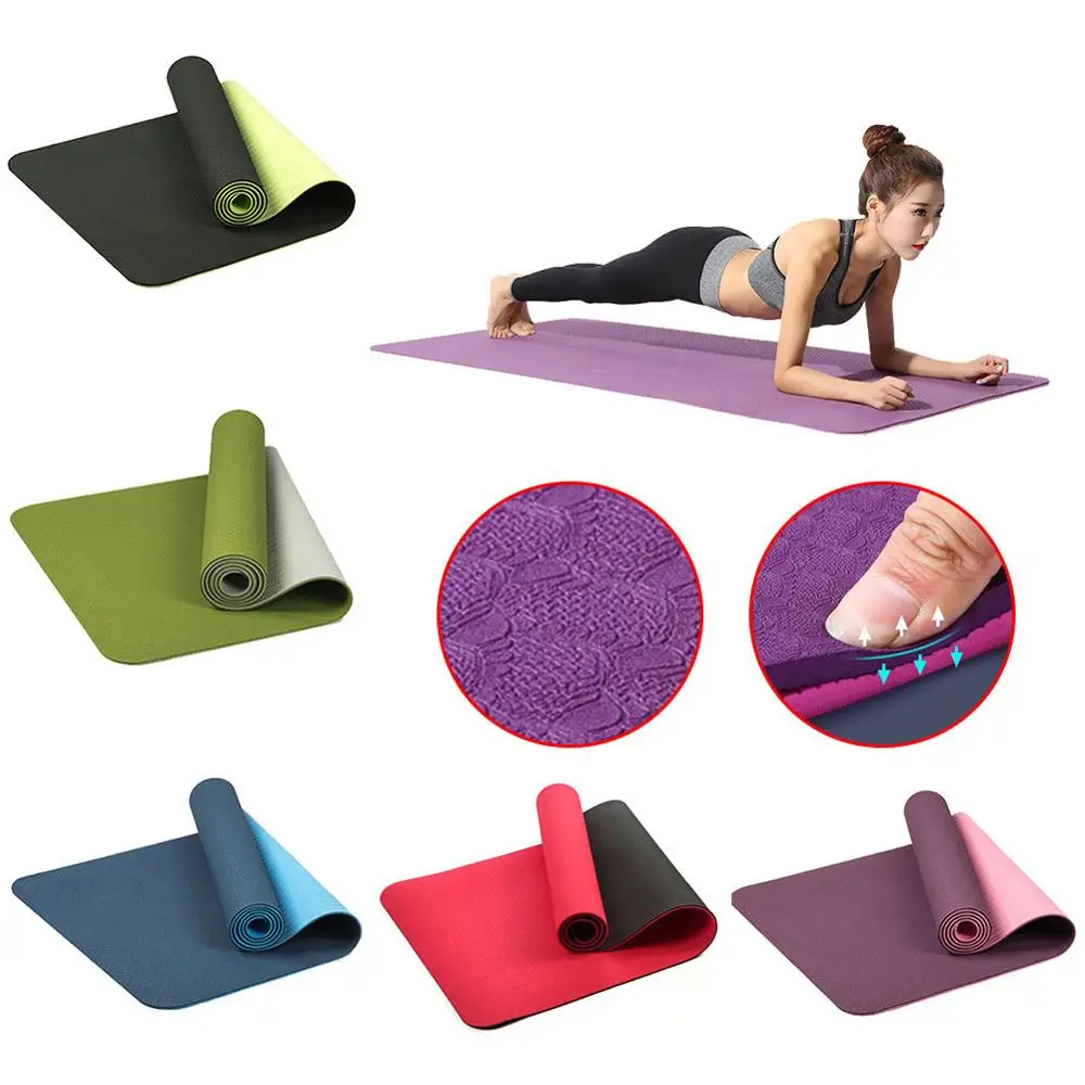 

72 x 26 x 0.24 inches TPE Yoga Mat with Position Line Non Slip Carpet Mat For Beginner Environmental Fitness Gymnastics Mats