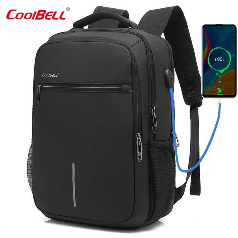 

CoolBELL Brand Anti Theft USB Charging Men17inch Laptop Backpack Bag Splashproof NylonTravel Multi-layer Space Male Mochila Bag