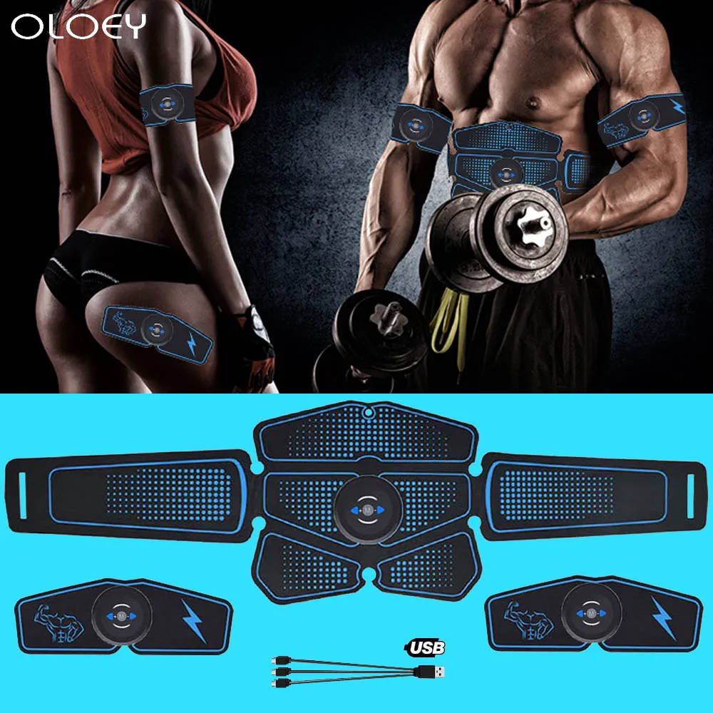 

Equipment Training Gear Muscles Electrostimulator Toner Gym Abdominal Muscle Stimulator Trainer Abs EMS Fitness USB Rechargable