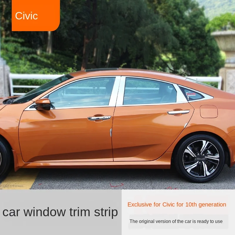 

Applicable to 10-Generation Civic Modification Stainless Steel Car Window Body Trim Bright Patch Civic Exterior Modification Acc