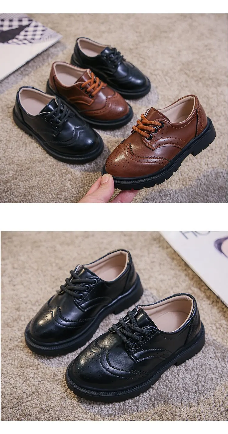 crianças sapatos de couro para meninos meninas estilo britânico oxfords vintage crianças apartamentos para festa de escola casamento formal novo