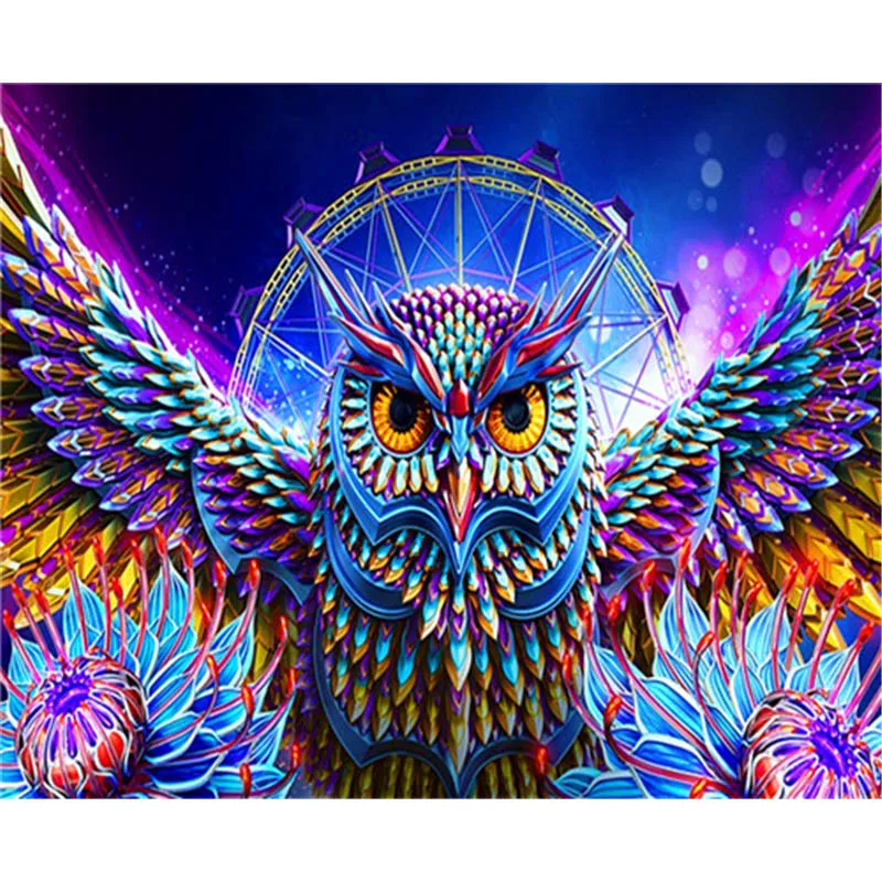 

BAISITE DIY Painting By Numbers Hand Painted Canvas Animal Owl Modern Wall Picture Art For Living Room Home Decoration OTG6131