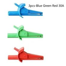 

3 Pcs 4mm Alligator Clip Test Lead Tool For Multi-color 30A Car Test Alligator Clips For Grounding Clamps Tester Clamps