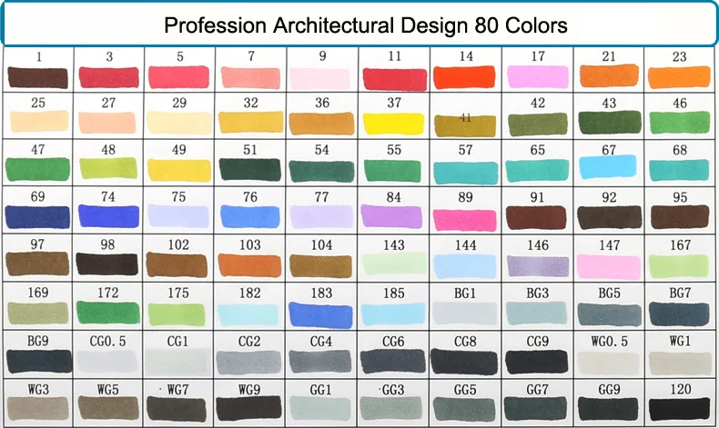 80 Architectural Set Touchfive 30/40/60/80 Цвета двойной головкой маркер для рисования жирной алкогольных фломастер для скетчей товары для рукоделия для анимации Manga рисунок - Цвет: 80 Architectural Set