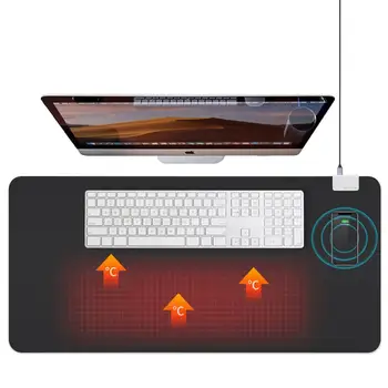 

2020 Winter New Design Desktop Pad with Heating Function, Wireless Charging Desk Mat for iPhone for Huawei, Large Mouse Pad