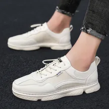 Мужская обувь; сезон весна-осень; Повседневная обувь из искусственной кожи на плоской подошве; мужские кроссовки на шнуровке; chaussure homme Z12-34