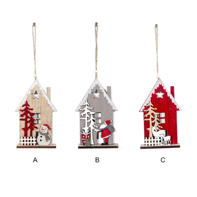 

Christmas Gift Desk Wooden Cabin Decoration Chalet Home Party Decor Xmas New Year Cute Ornaments