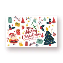 Cartes arbre du père noël pour fête de fin d'année, 50 pièces 9cm x 5.4cm, boîte cadeau pour petites entreprises