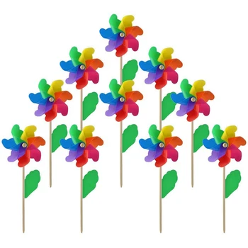 

Practical 20Pcs Wooden Stick Pinwheels Windmill Party Pinwheels DIY Pinwheels Set for Kids Toy Garden Lawn Party Decor