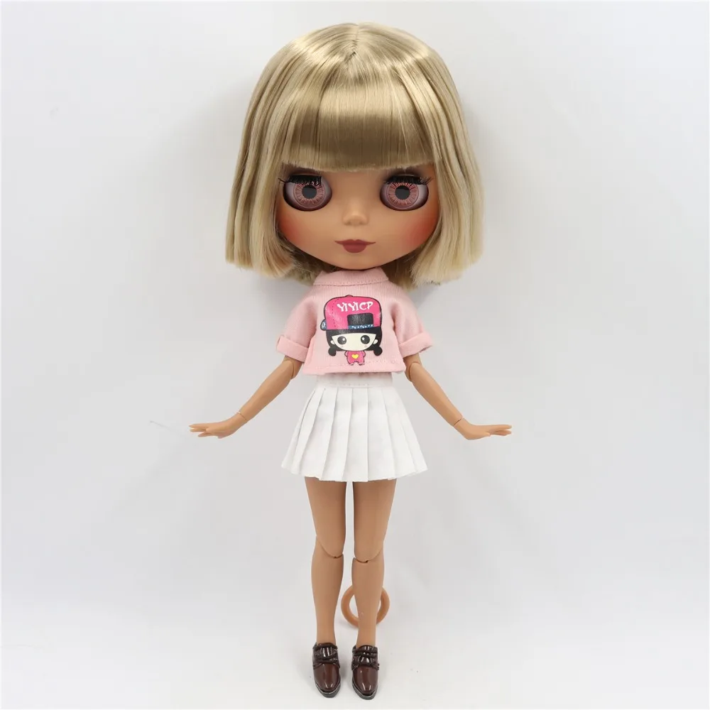 Esmeralda – Premium Custom Neo Blythe Doll with Blonde Hair, Dark Skin & Matte Cute Face 1