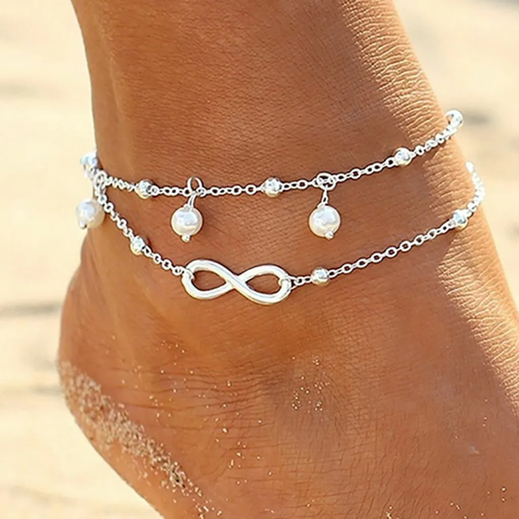 Boho Initial Anklet Heart Infinity Silver Color Ankle Bracelet on Leg Chain Anklets For Women Ankle Beach Foot Femme Jewelry Boho Initial Anklet Heart Infinity Silver Color Ankle Bracelet on Leg Chain Anklets For Women Ankle Beach Foot Femme Jewelry