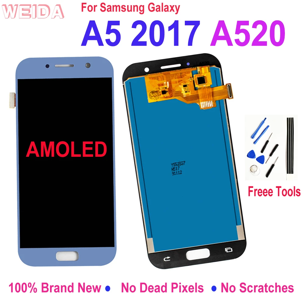 Azul Samsung Galaxy A5 A520 2017 Pantalla LCD Montaje Recambio Digitalizador 