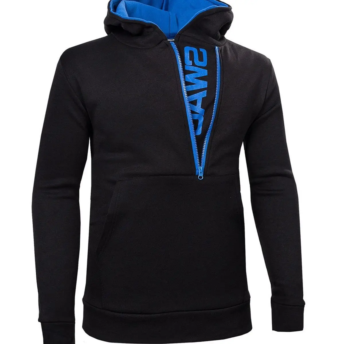 

Logo Pullover Side Zipper Contrast Color Hoodie Men's Pullover Hoodies