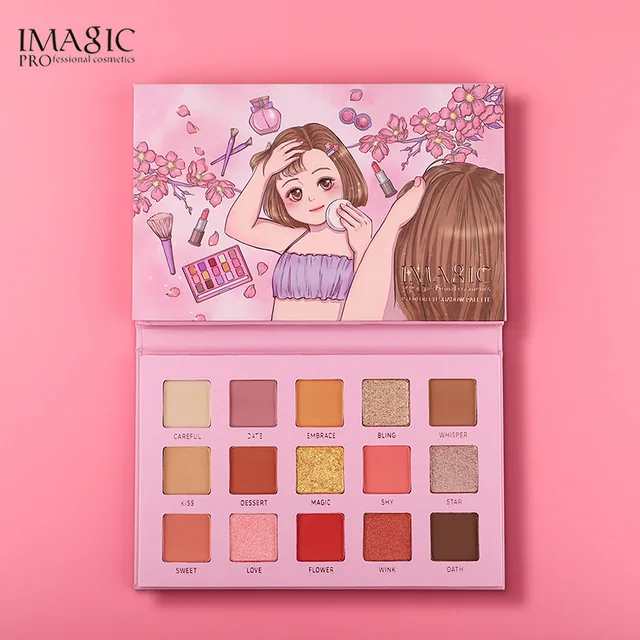 B IMAGIC очаровательный Макияж Палитра для теней для век Shimmer матовый блеск Тени для век косметическая пудра Фестиваль Декоративная Косметика 15 цветов - Цвет: B