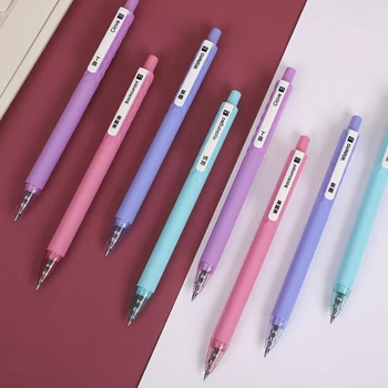 

1 Pcs Random 0.5mm Simple Solid Color Press Gel Pen Study Neutral Pen Black Ink Students Kawaii School Stationery Supplies