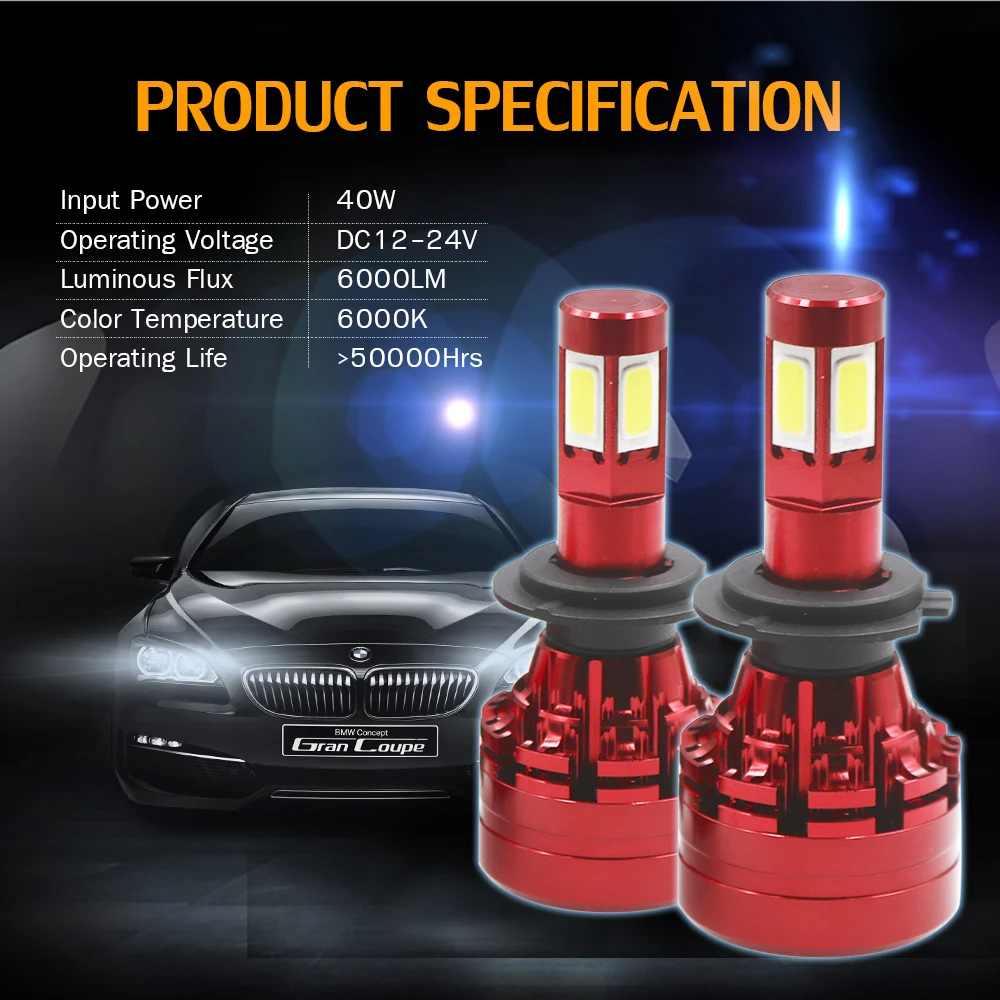4 стороны 16000LM H7 светодиодные лампы без ошибок H4 Led Canbus головные H11 H8 H9 9005 Hb3 9006 Hb4