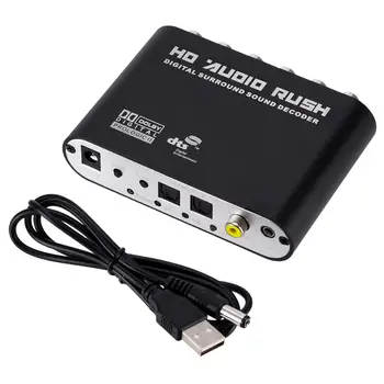 

5.1 CH Audio Decoder Dolby Dts/Ac-3 Optical Digital To 5.1-Channel RCA Analog Converter Sound Audio Adapter Amplifier Converter