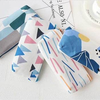

Novelty Contracted Abstract Pencils Case Kawaii Canvas High Capacity Pencil Bags Cosmetic School Supplies Stationery Gift