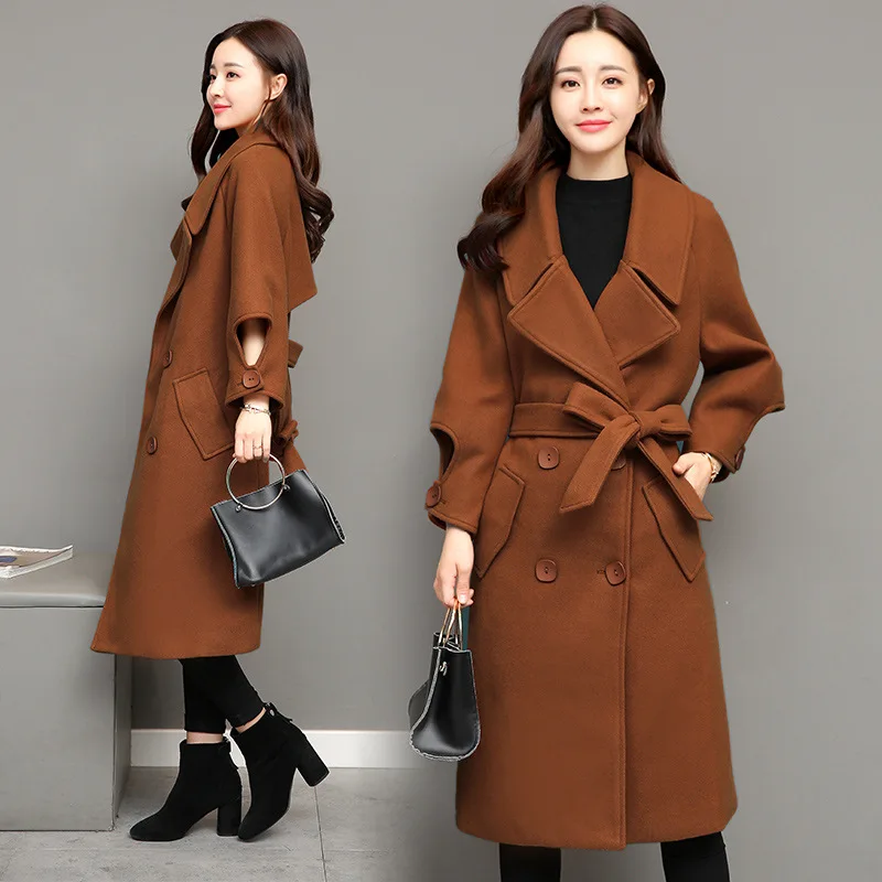 

Woolen Coat Women's Mid-length South Korea 2017 Autumn And Winter New Style Loose-Fit Slimming Woolen Jacket Women's Korean-styl