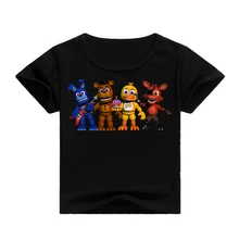 Five Nights at Freddy Kids T-Shirt Hip Hop Short Sleeve T-Shirt Top Cartoon Game Five Nights Kids Girls 3D T-Shirt