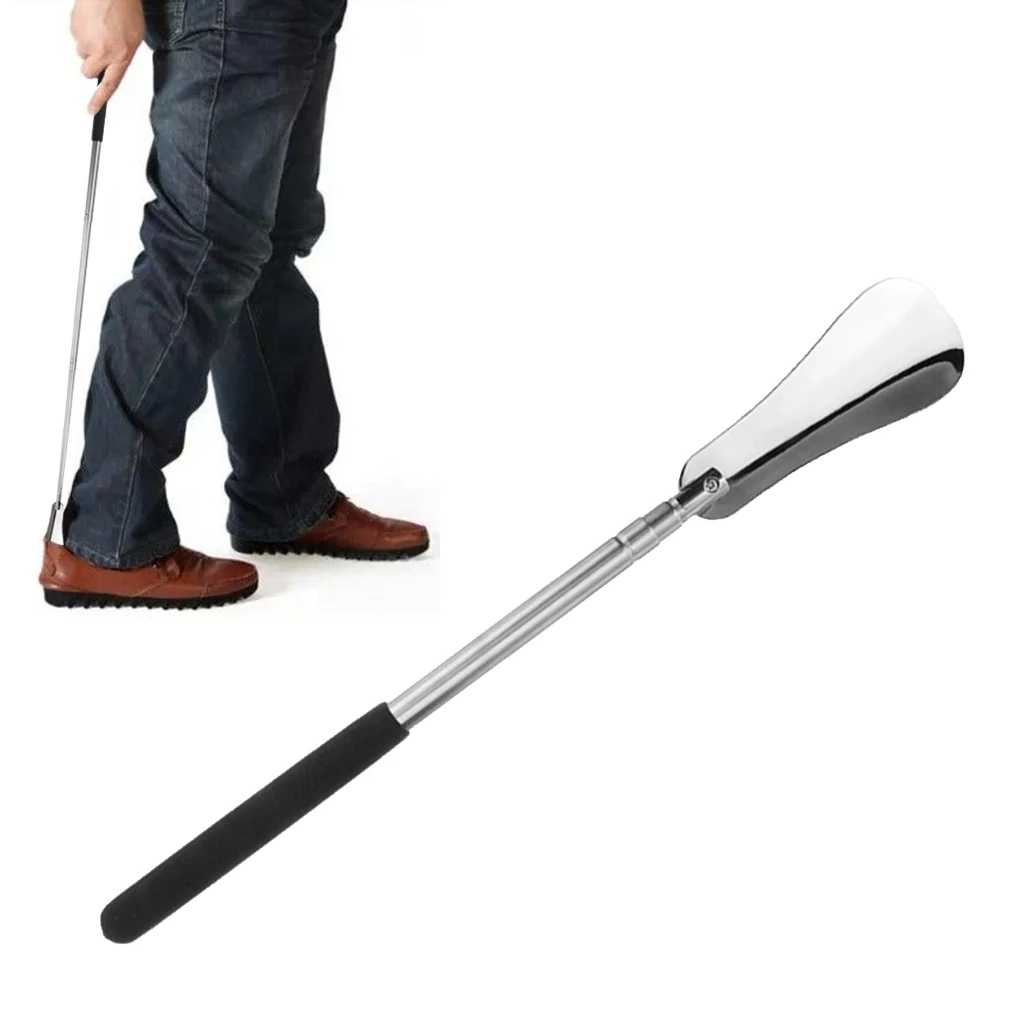 Retractable Shoe Horn Mobility Aid with Long Handle Flexible Telescope