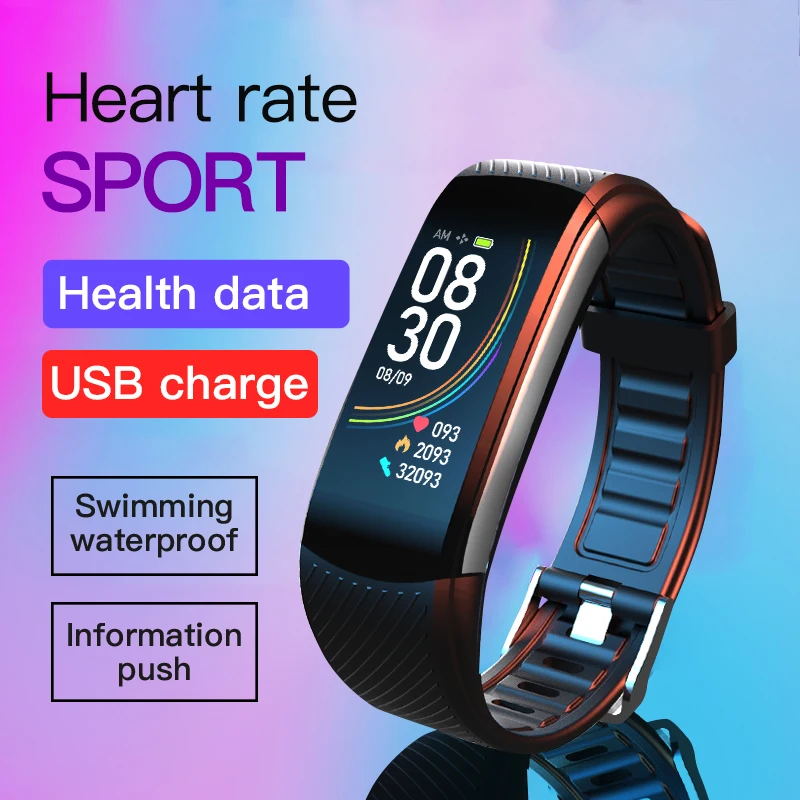 Masculina e Feminina Monitoradora de Pressão Arterial e Frequência Cardíaca à Prova Pulseira Inteligente D'água C5s Ip67 - Image 4
