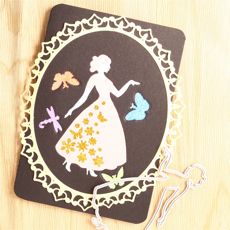 

DiyArts Beautiful Lady with Butterfly Metal Cutting Dies New 2019 Craft Dies Scrapbooking Album Embossing Stencil Die Cut Decor