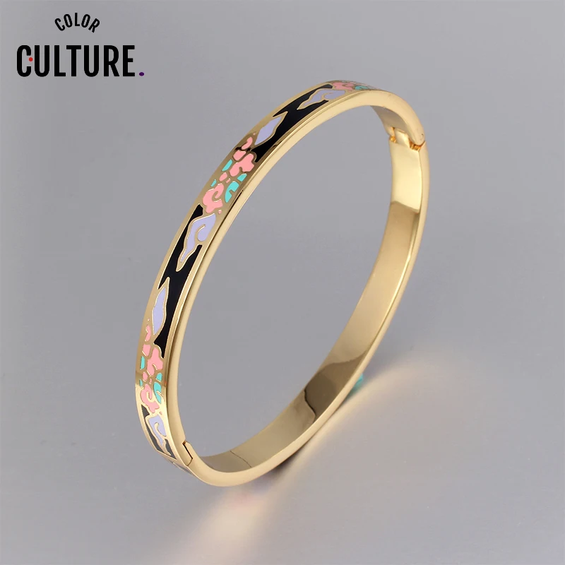 Браслет femme charms Открытый браслет Этнические Красочные эмалированные ювелирные