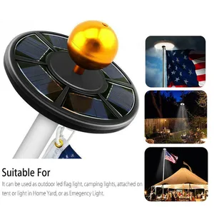 Новый флагшток на 42 светодиода, автоматический Ночной светильник на солнечных батареях, суперъяркий флагшток - изображение