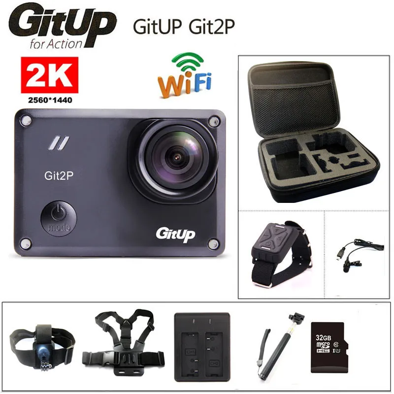 Экшн камера deportiva Original GitUp Git2P Novatek 96660 remote Ultra HD 2K WiFi 1080P 60fps go waterproof pro Git2 P|action camera|go