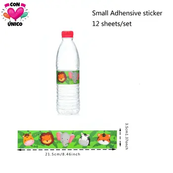 

Conunico Animal Jungle Theme Jungle Party Decoration Birthday Jungle Safari Kids Party Supplies Bottle Label Sticker Small JA502